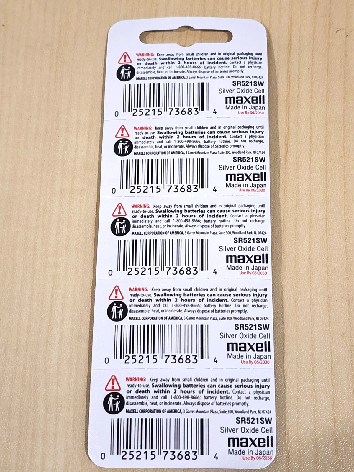 5 x Maxell 379 SR521SW Silver Oxide Watch Batteries (5 Batteries) exp. 06/2030