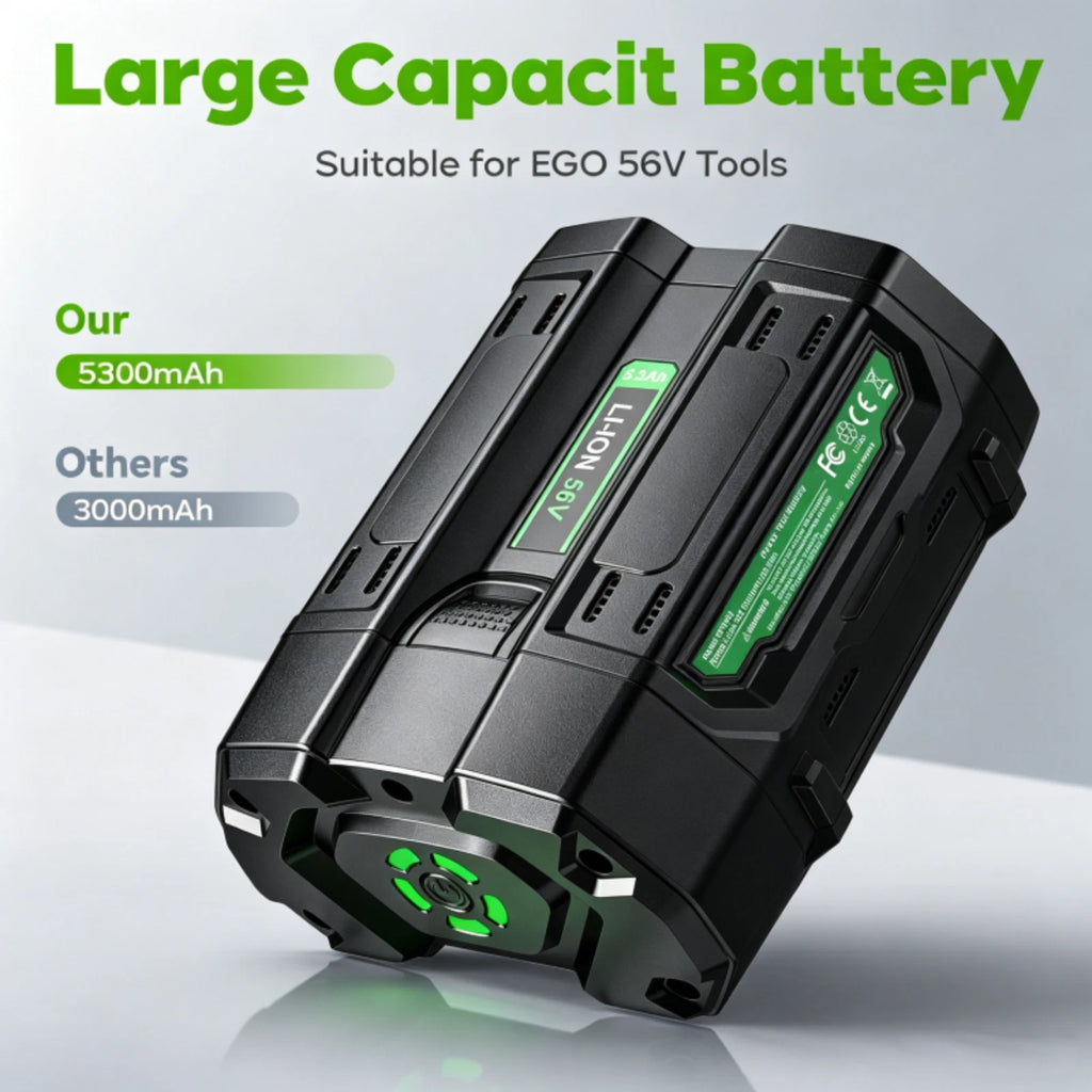 56V 5.3Ah Lithium Battery for EGO BA2800 BA4200 BA1400 56Volt Power+Tool