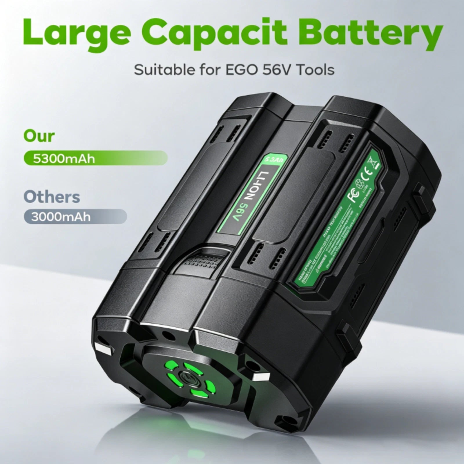 56V 5.3Ah Lithium Battery for EGO BA2800 BA4200 BA1400 56Volt Power+Tool