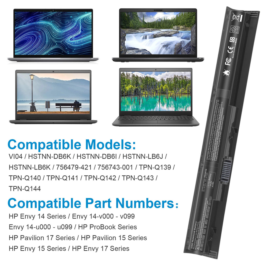 For HP Pavilion 14-V 15-P 17-F Battery VI04 HSTNN-LB6I TPN-Q144 Spare 756743-001