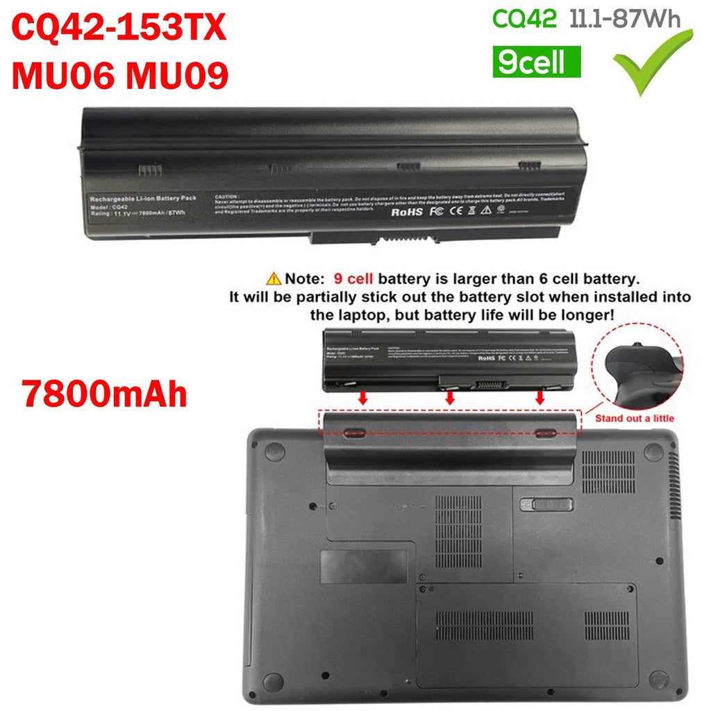DM4 Laptop Battery for HP Pavilion dv7 dv6 dv5 g6 g7 G72 593553-001 CQ42 7800mAh