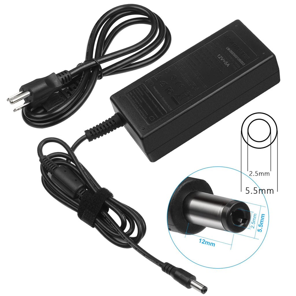 12V 5A Charger AC Power Adapter For Bluetooth Wireless Speaker LED Lights Router