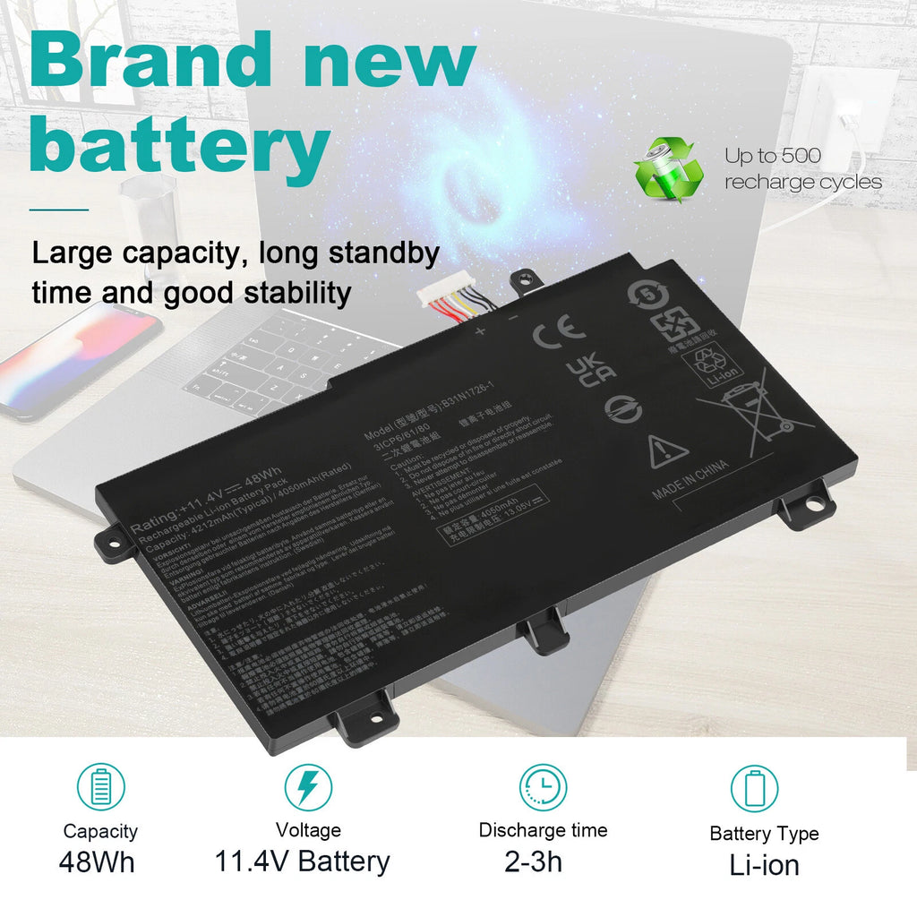 ?B31N1726 Battery For ASUS ROG Strix G15 G512 G512LI G531 G531G FX86 48wh