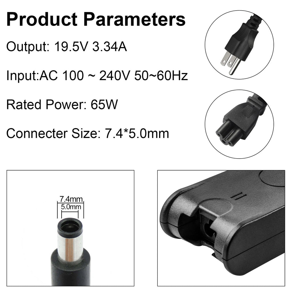 AC Adapter Cord Battery Charger 65W For Dell Latitude D820 D830 E4200 E4300