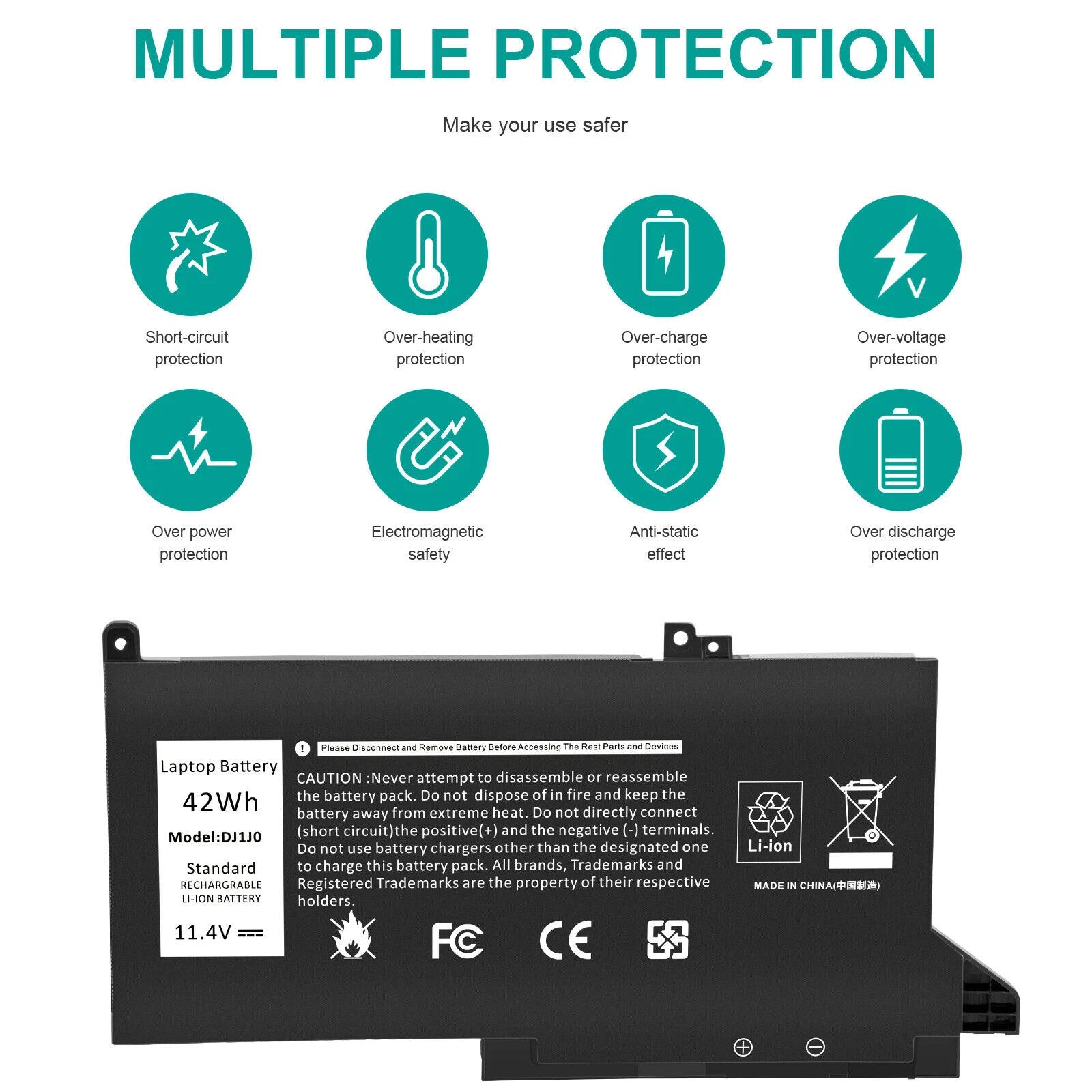 ??LOT OF DJ1J0 BATTERY FOR DELL Latitude 12 7280 7290 13 7380 7390 14 7480 7490