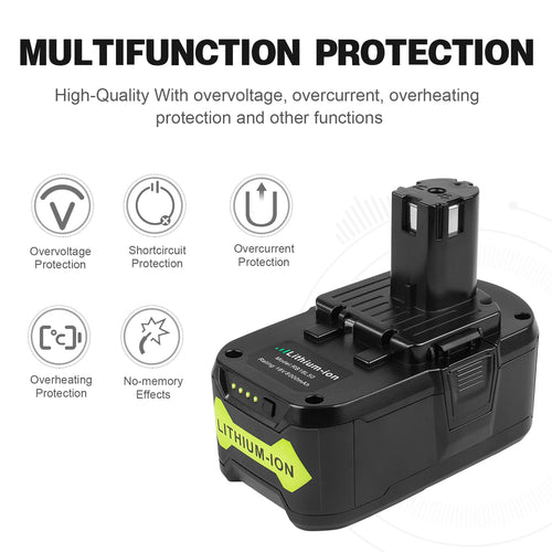 1-2x 8.0Ah For RYOBI 18V Battery High Capacity P108 18Volt Lithium-Ion Battery