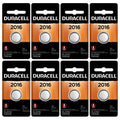 8 2016 Duracell Coin Cell Batteries - Lithium 3V - (CR2016, ECR2016, DL2016)