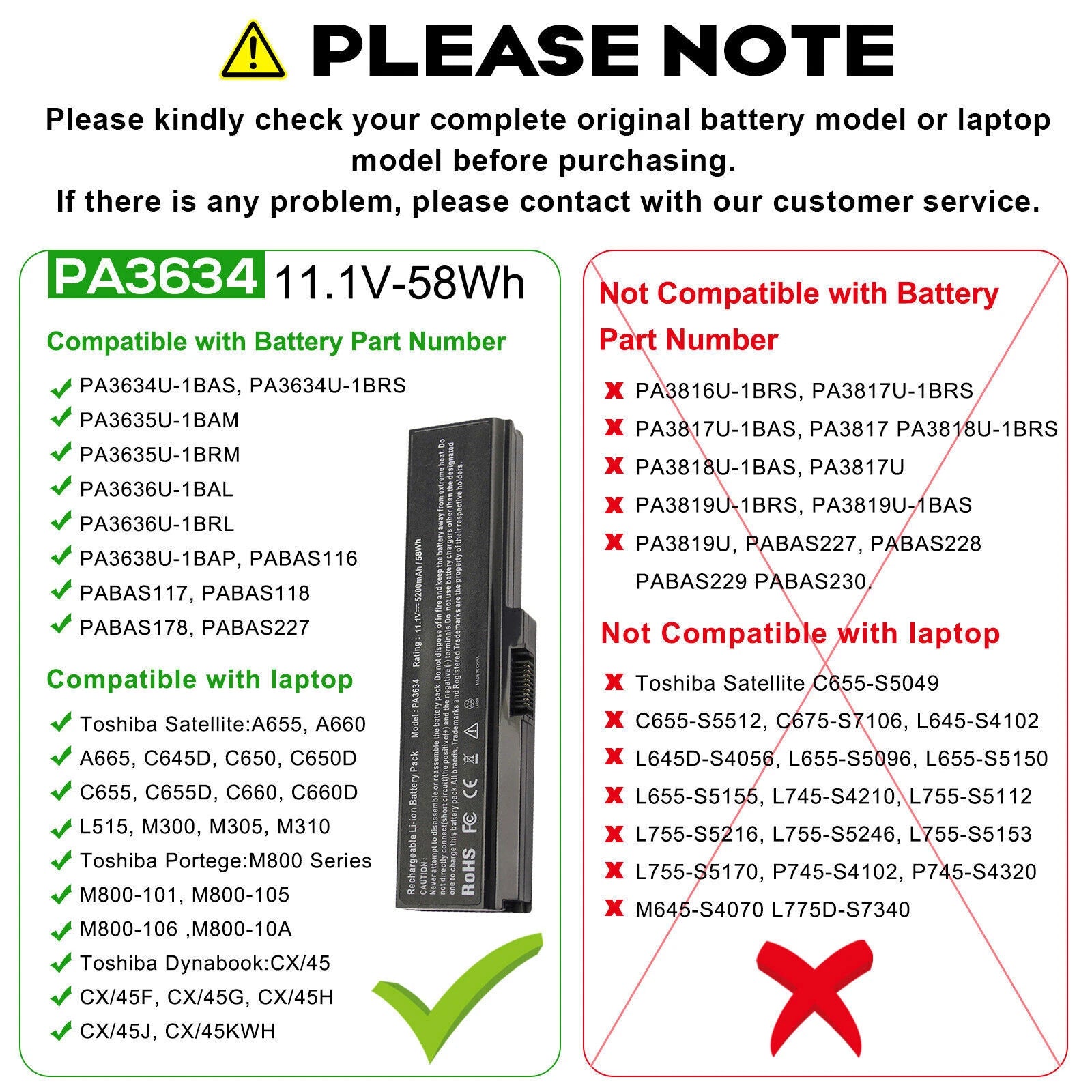 PA3634U-1BRS Battery for Toshiba Satellite C650D C655D P755 L630 M305 PA3635U