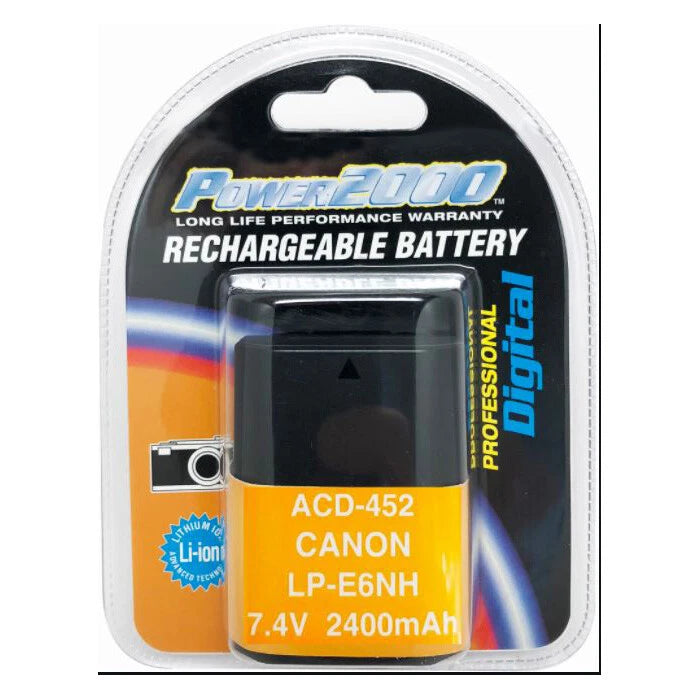Power2000 LP-E6P LPE6 Lithium Battery for EOS R5 & EOS R6 Mirrorless Cameras