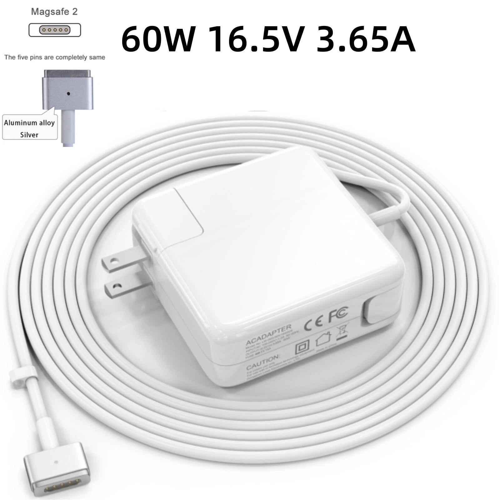 60W T-tip Adapter Charger For MacBook Air Pro For A1435 A1465 A1502 A1425 Mags 2