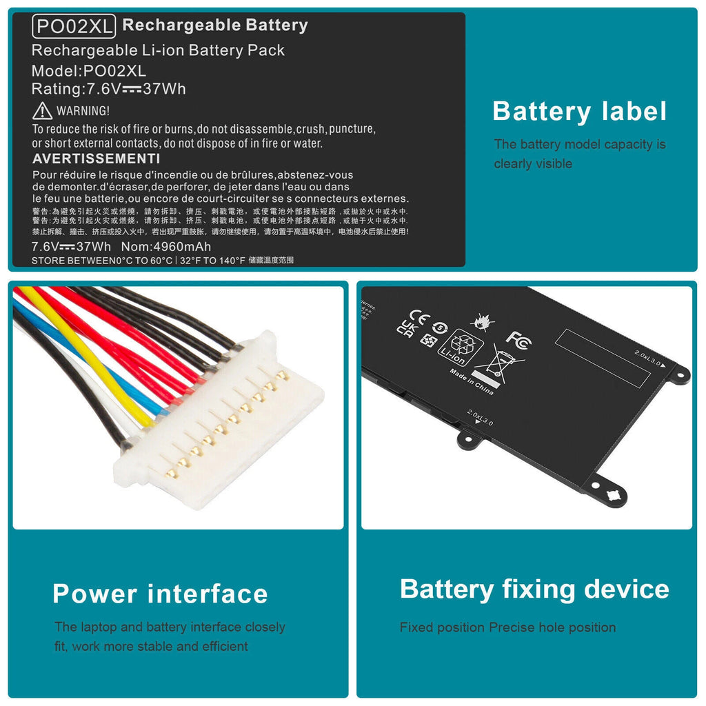 PO02XL For HP Stream Notebook - 11-r010nr 11-R Battery 824560-005 HSTNN-DB7
