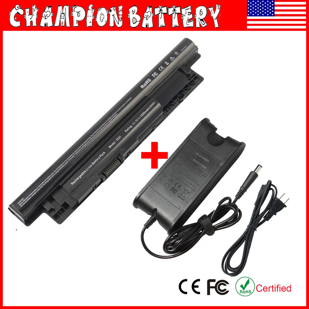 Battery For Dell MR90Y Inspiron M531R 5535,15 3521,15R 5521 5537,P28F/Charger
