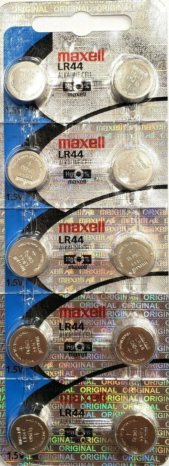 10 LR44 A76 L1154 AG13 357 303 BATTERY MAXELL HOLOGRAM
