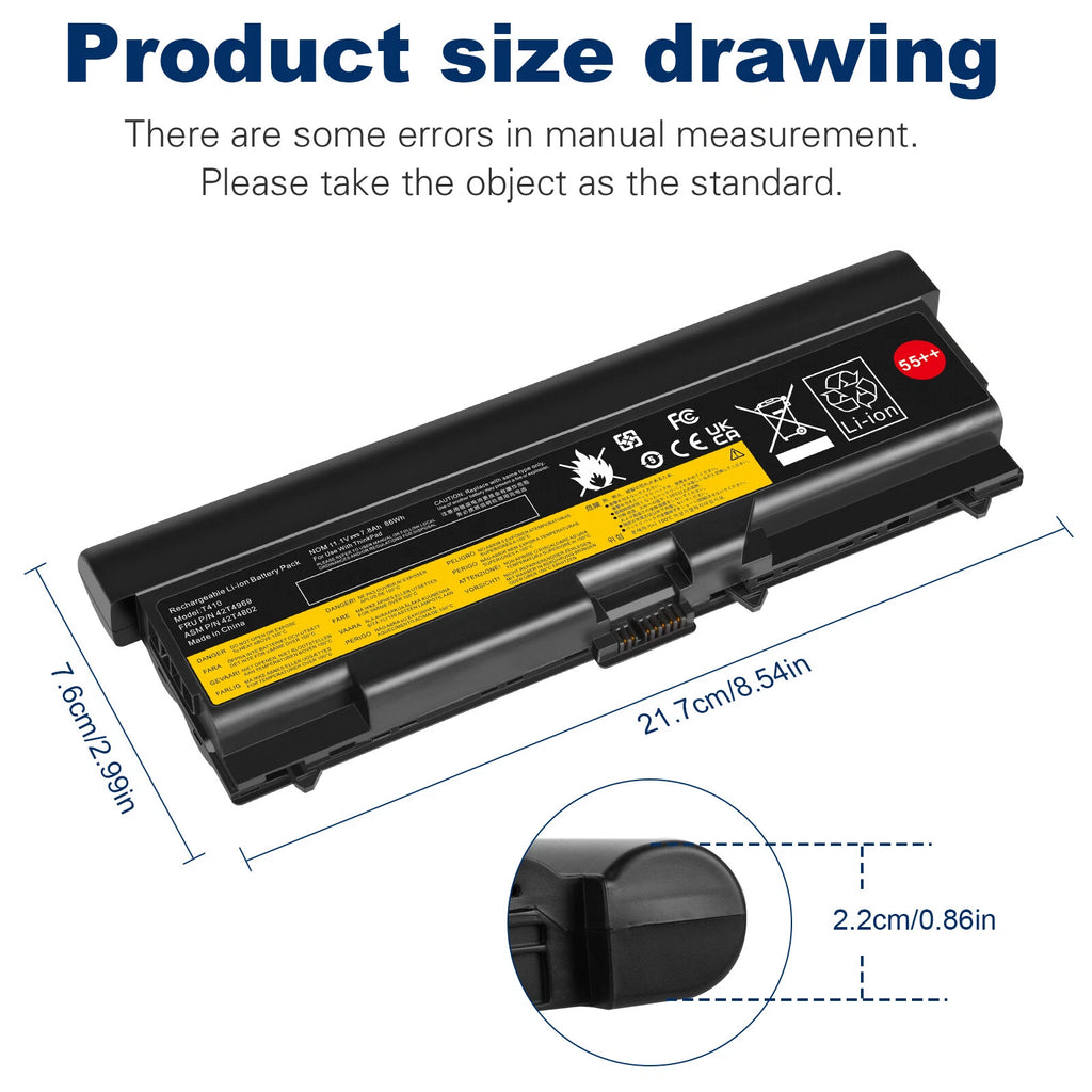 55++ T510 9Cell Battery for Lenovo ThinkPad 55+T410 T420 T520 W510 W520 Notebook