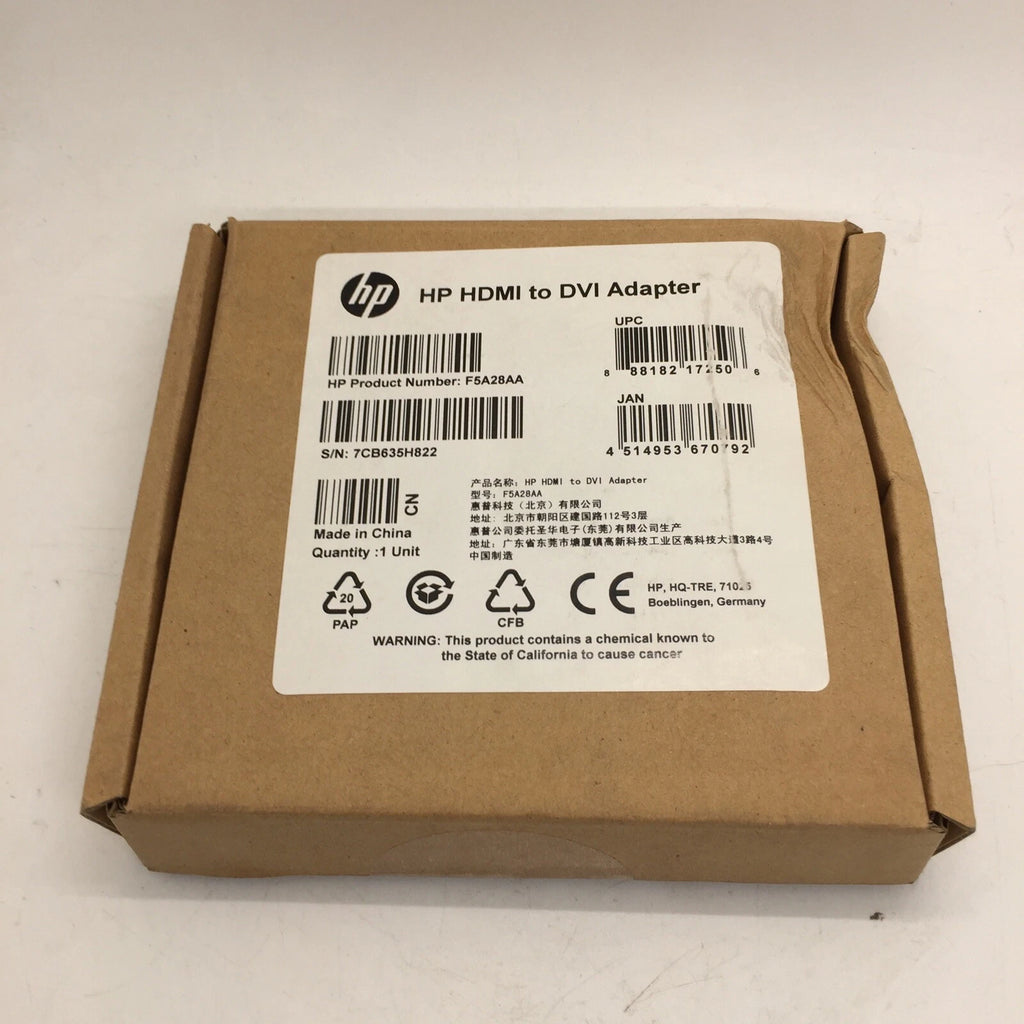 NEW HP HDMI to DVI Adapter F5A28AA