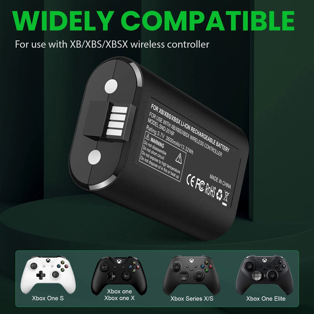 Dual Controller Charge Dock USB Cable +Battery Pack for Xbox One X Series S