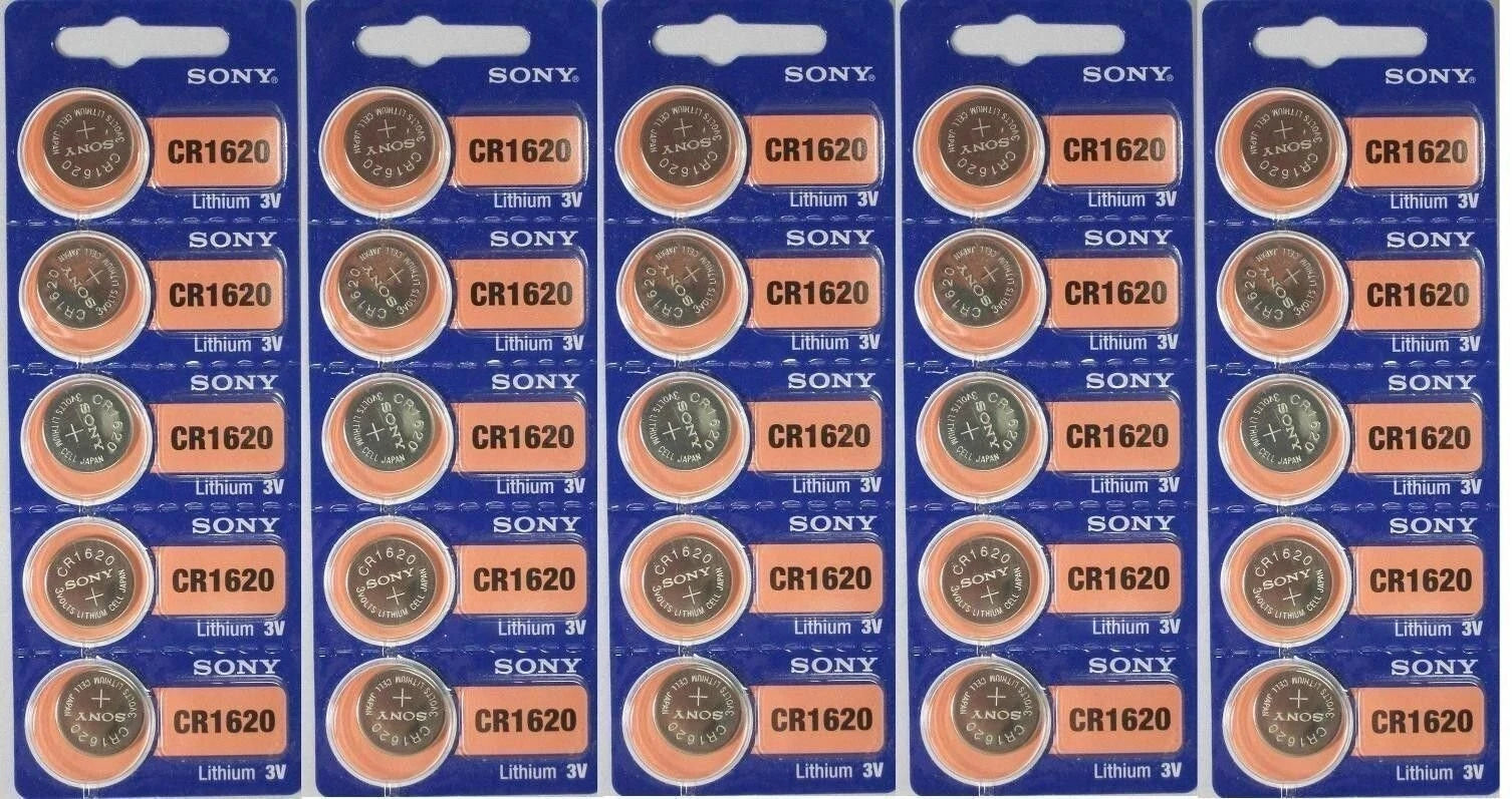 SONY CR1620 DL1620 3V Coin Lithium Battery x 25