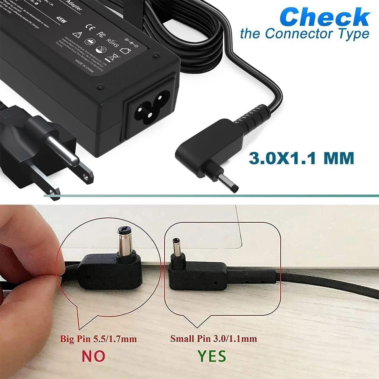 For Acer Spin Aspire ONE Laptop Power Supply AC Adapter Charger Cord 19V 65W