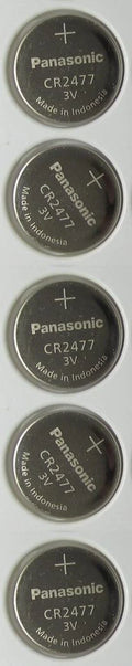 5 NEW PANASONIC CR2477 3V LITHIUM BATTERIES CR 2477 Expiration date 2028