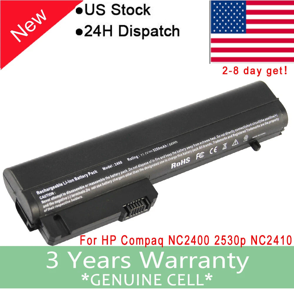 Notebook Battery for HP EliteBook 2530p 2540p NC2400 2533t HSTNN-FB22 EH767AA F