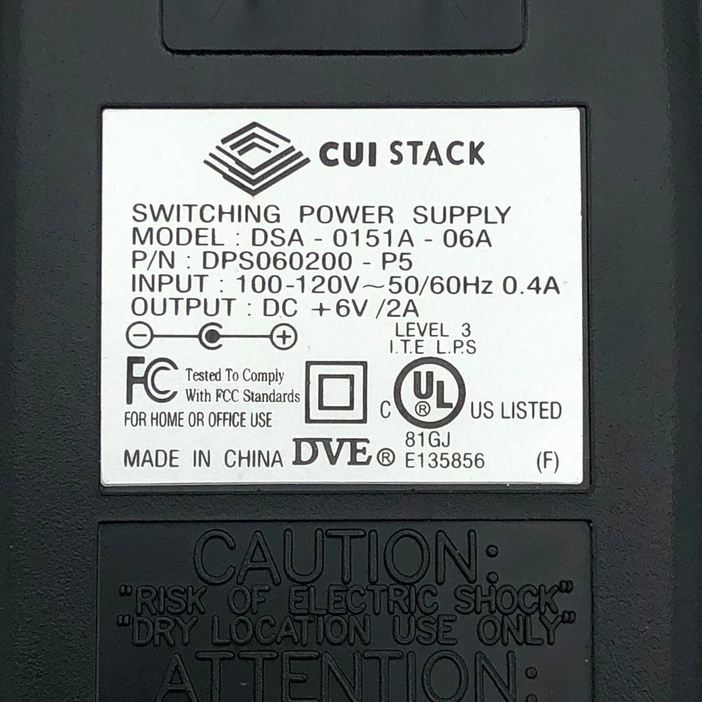 NEW Original 12W CUI Stack 6V 2A Wall Power Adapter DSA-0151A-06A DPS060200-P5