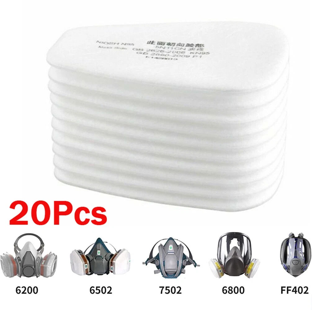 20Pcs 5N11 Cotton Filters Replacement For 6200/6800/7502 Series Respirator