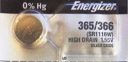 ENERGIZER 366/365 SR1116W (2 piece) SR1116 BATTERY NEW SEALED Authorize Seller