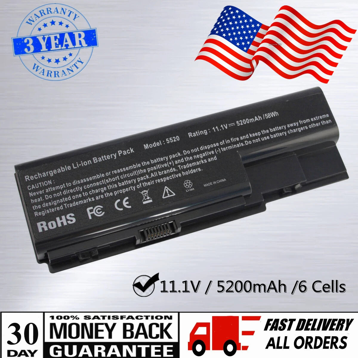 Laptop Battery For Acer Aspire 5310 5315 5710 5720 5920 6930 AS07B32 AS07B31