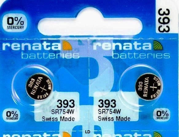 393 RENATA SR754W (5 piece) WATCH BATTERY New packaging Authorized Seller