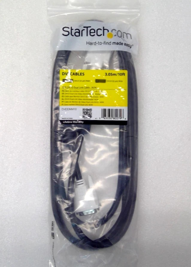 StarTech.com DVIDDMM10 10ft DVI-D 25pin Dual Link Cable M/M 2560x1600 9.9 Gbit/s