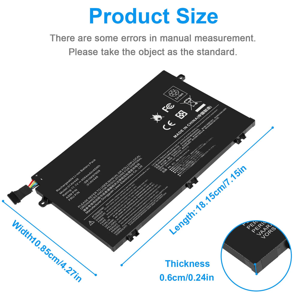 For Lenovo ThinkPad E480 E490 E590 Battery E585 E595 E14 E15 Series L17M3P52