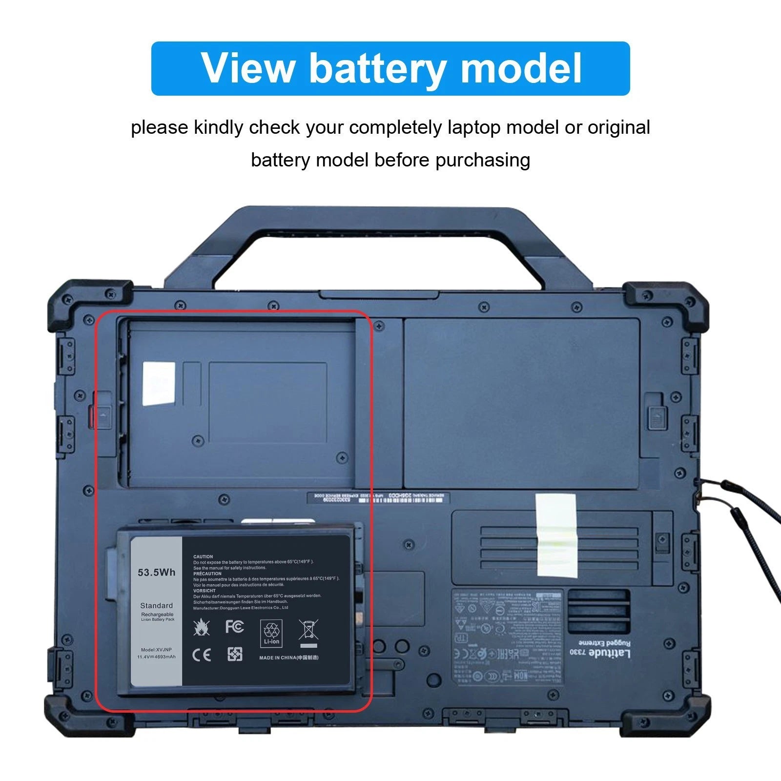 XVJNP Battery For Dell Latitude 5430 7330 Rugged Extreme 6JRCP 451-BCWQ M0TN3