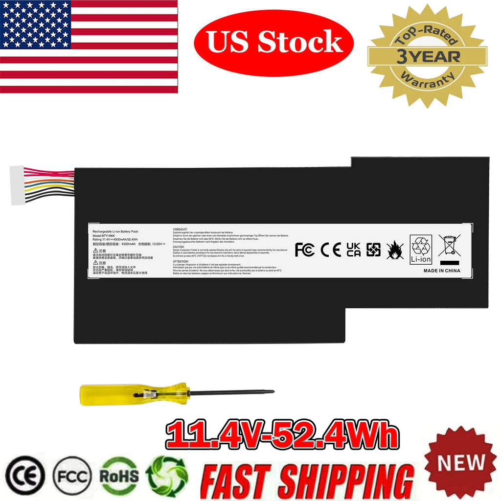 BTY-M6K battery For MSI GF65 Thin 9SD 9SE 9SEX 9SEXR 10SDR 10SE GS73VR