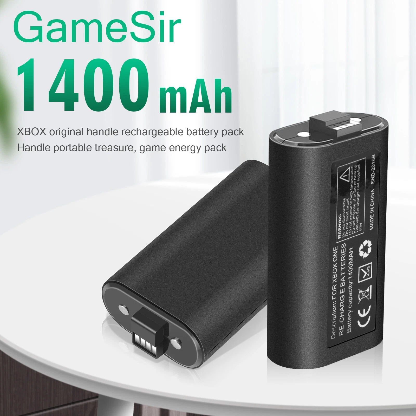 For Xbox One X, One S, Xbox Series X/S Rechargeable Battery Pack & Charge Cable