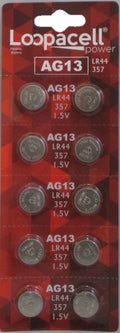 LR44 BATTERY (10 piece) LR44 357 A76 L1154 AG13 357 Alkaline Loopacell Battery