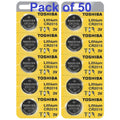 50 x New Original Fresh Toshiba CR2016 CR 2016 3V LITHIUM BATTERY BR2016 DL2016