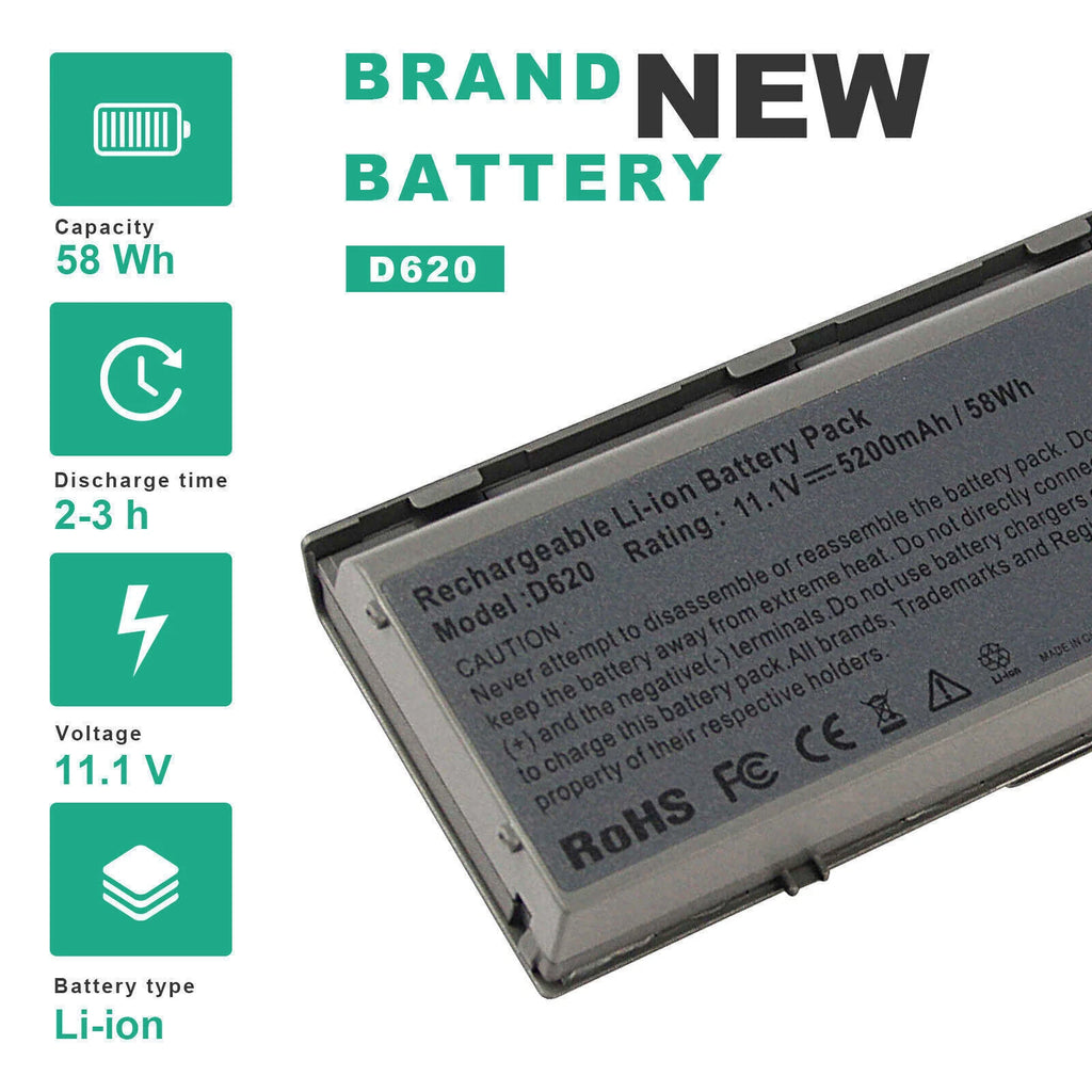 6/9Cell Battery For Dell Latitude D620 D630 D631 D640 M2300 TYPE PC764 TC030