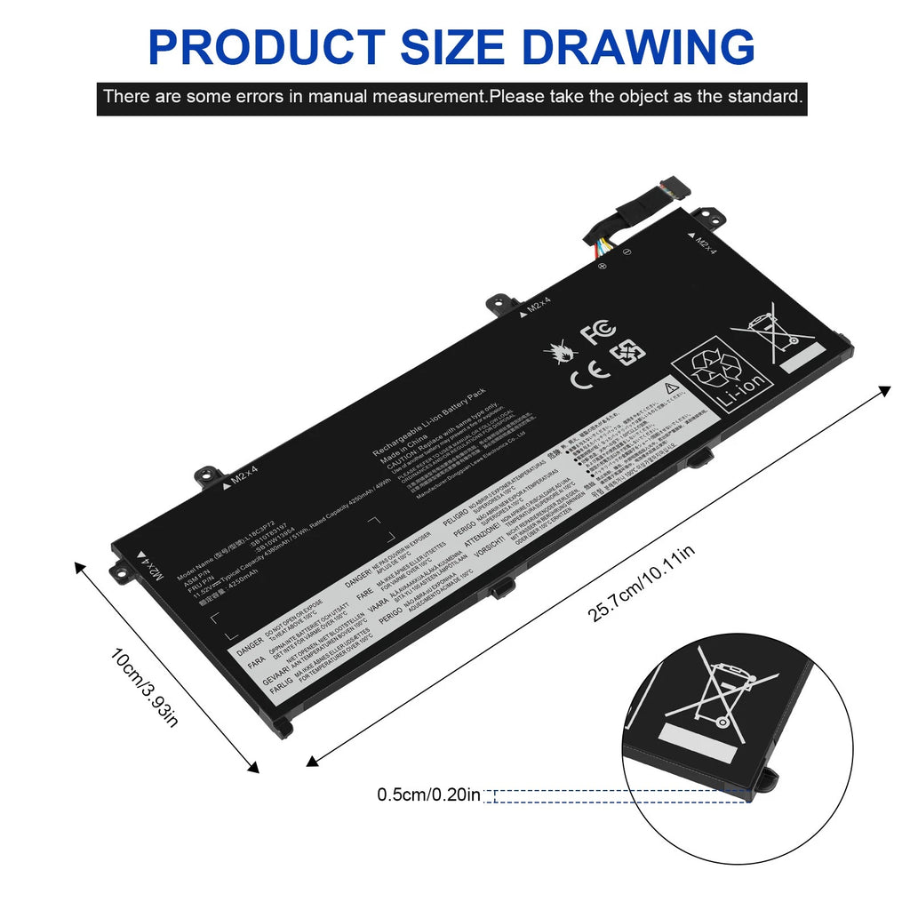 ?L18M3P73 L18C3P72 For Lenovo Battery T490 T495 P14S Gen 1st Gen 2nd Series 51Wh