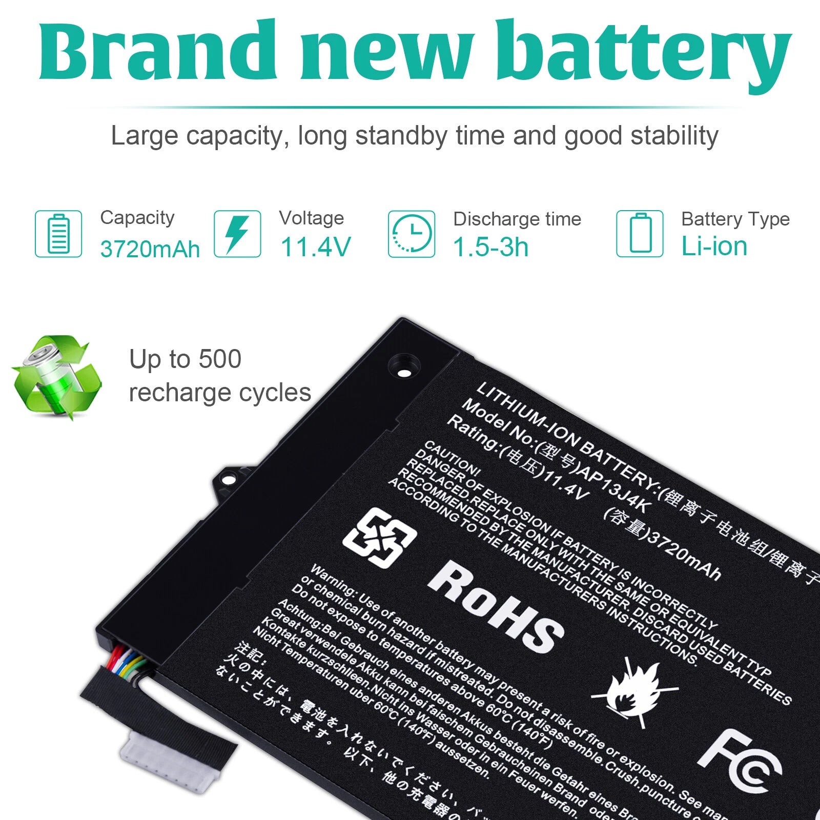 AP13J3K AP13J4K Battery for Acer Chromebook 11.6" C720-2848 C720 C740 14 CB3-431
