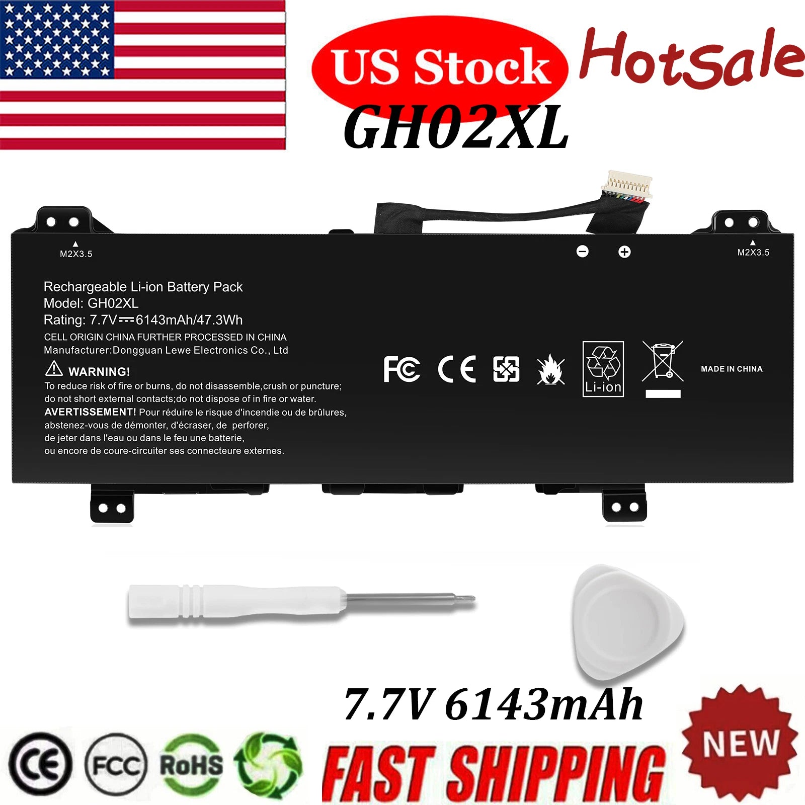 47.3Wh GH02XL Laptop Battery For HP Chromebook 11A G8 11 G8 14 G6 X360 11 G3