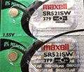 379 MAXELL WATCH BATTERIES SR521SW (2 piece) PSR521 V379 New Authorized Seller