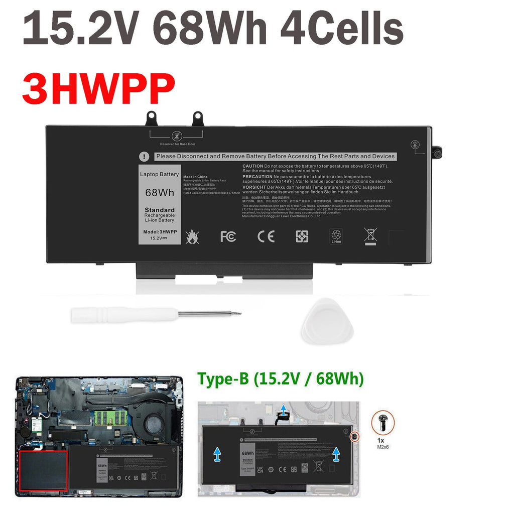3HWPP Battery For Dell Latitude 5401 E5401 14 5410 E5410 Precision 3541 3551 NEW