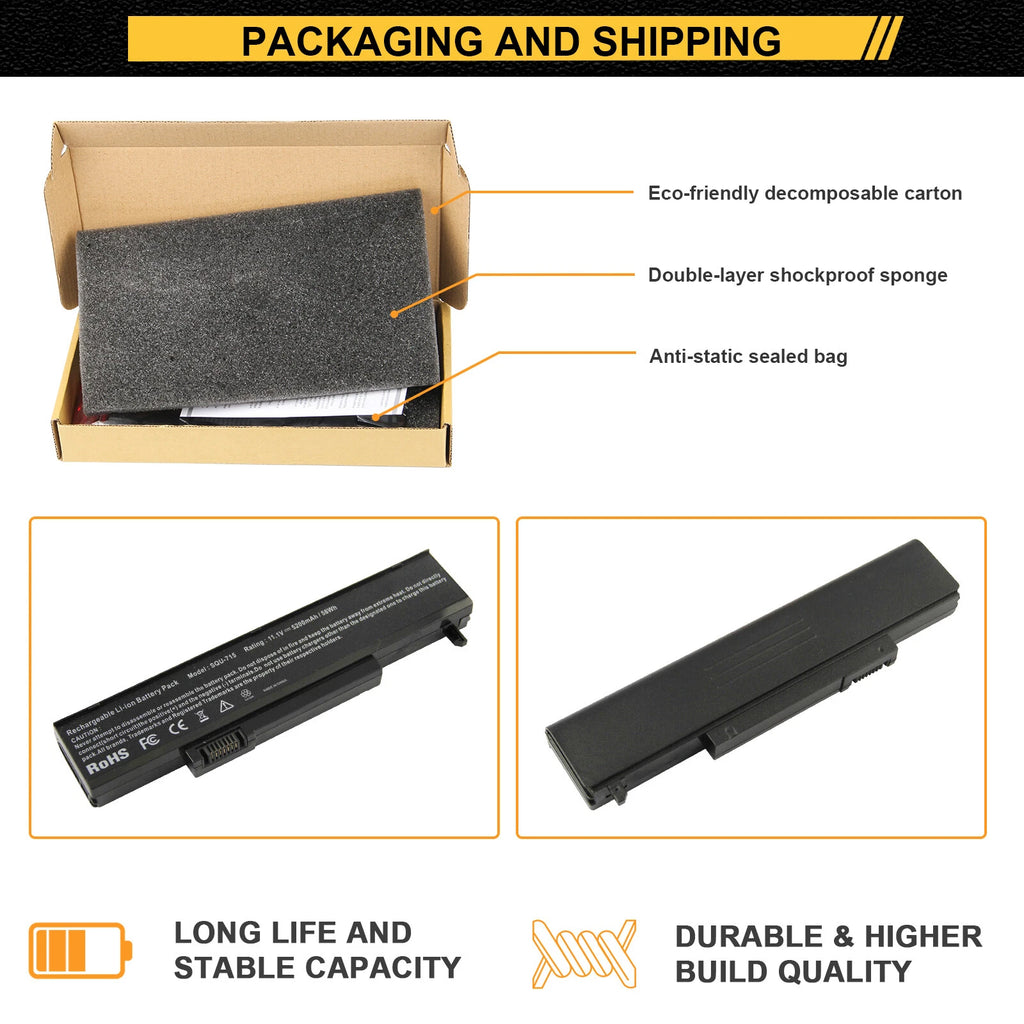 SQU-715 NEW Battery For Gateway SQU-720 M-6823a W35044LB W35044LB-SP W35044LB-SY