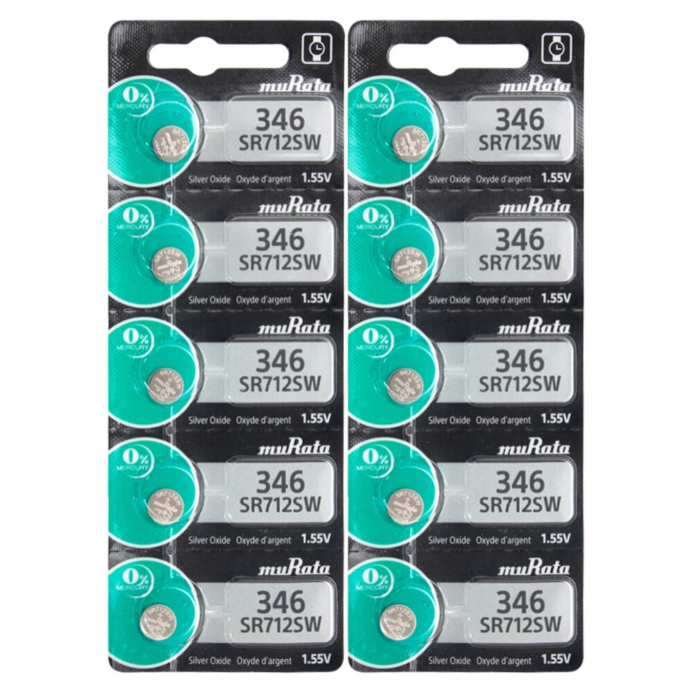 Murata 346 SR712SW 1PACK X (10PCS) Silver 1.55V Watch battery Made in Japan