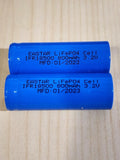10 x IFR18500 3.2v LiFePO4 RECHARGEABLE BATTERY solar light flat top MFG 01/2023