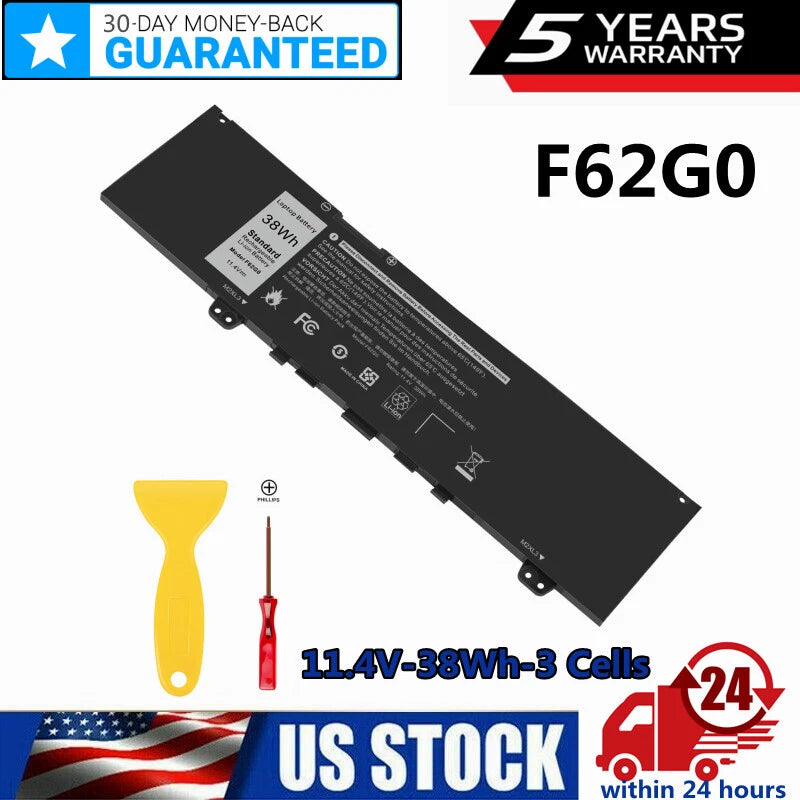 F62G0 Battery/Charger For Dell Inspiron 13 7000 7370 7373 7380 7386 P83G P87G