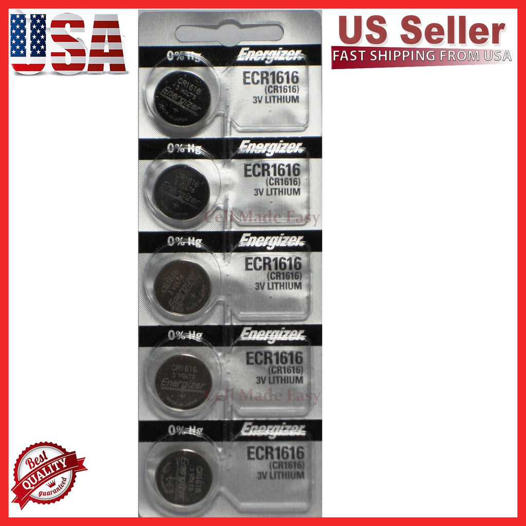 5 x Fresh ENERGIZER CR1616 BATTERY 3V LITHIUM Coin Cell CR 1616 DL1616 BR1616