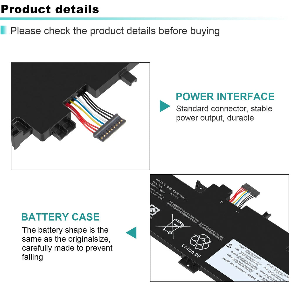Battery for Lenovo ThinkPad Yoga 260 Series 00HW027 00HW026 SB10F46464 SB10F464