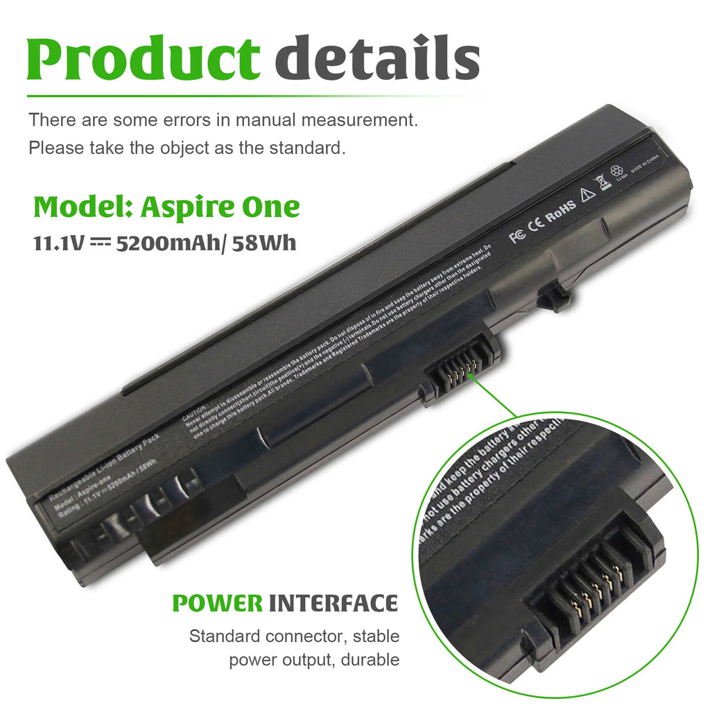 58Wh Battery for Acer Aspire One UM08A31 ZG5 D250-1165 571 D250 D150 A150 A110