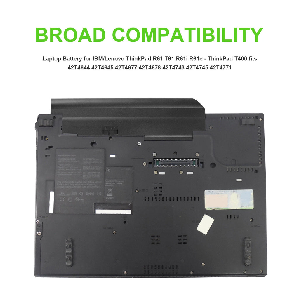 Laptop Battery for Lenovo ThinkPad T400 R400 7443 R61 T61 14.1" Widescreen 58Wh